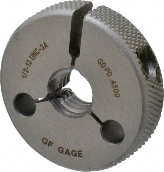 GF Gage - 1/2-13 Go Single Ring Thread Gage - Class 3A - USA Tool & Supply