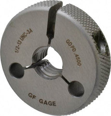 GF Gage - 1/2-13 Go Single Ring Thread Gage - Class 3A - USA Tool & Supply