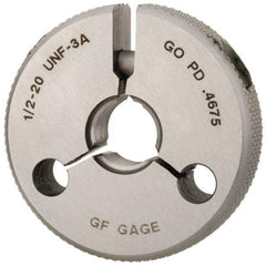 GF Gage - 1/2-20 Go Single Ring Thread Gage - Class 3A - USA Tool & Supply