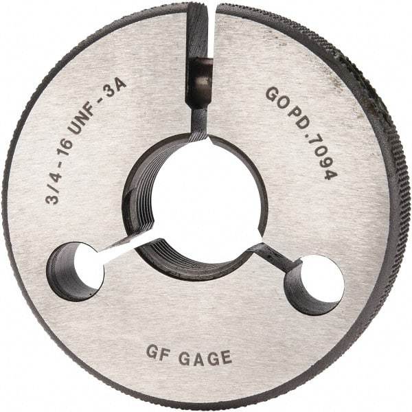 GF Gage - 3/4-16 Go Single Ring Thread Gage - Class 3A - USA Tool & Supply