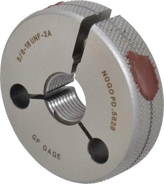 GF Gage - 5/8-18 No Go Single Ring Thread Gage - Class 2A - USA Tool & Supply