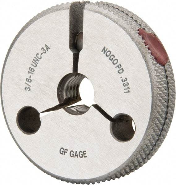 GF Gage - 3/8-16 No Go Single Ring Thread Gage - Class 3A - USA Tool & Supply