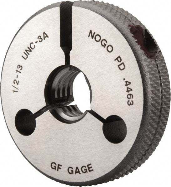 GF Gage - 1/2-13 No Go Single Ring Thread Gage - Class 3A - USA Tool & Supply