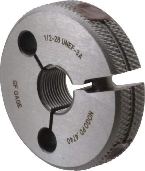 GF Gage - 1/2-28 No Go Single Ring Thread Gage - Class 3A - USA Tool & Supply