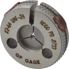 GF Gage - 2-64 Go/No Go Double Ring Thread Gage - Class 2A - USA Tool & Supply