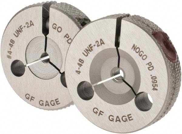 GF Gage - 4-48 Go/No Go Double Ring Thread Gage - Class 2A - USA Tool & Supply