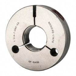 GF Gage - 1-1/4 - 7 Go/No Go Double Ring Thread Gage - Class 2A - USA Tool & Supply