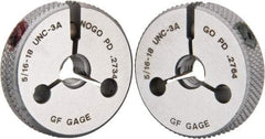 GF Gage - 5/16-18 Go/No Go Double Ring Thread Gage - Class 3A - USA Tool & Supply