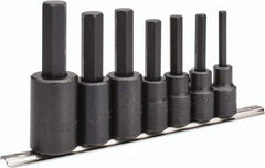 Proto - 7 Piece 1/2" Drive Inch Impact Hex Bit Socket Set - 1/4 to 5/8" Hex - USA Tool & Supply