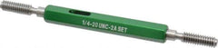 GF Gage - 1/4-20 Go/No Go Truncated Taperlock Thread Setting Plug Gage - Class 2A, Size 1 Handle, Steel - USA Tool & Supply