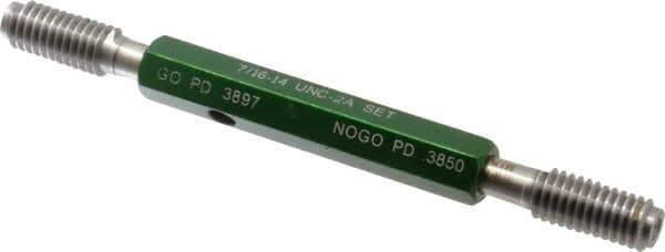 GF Gage - 7/16-14 Go/No Go Truncated Taperlock Thread Setting Plug Gage - Class 2A, Size 2 Handle, Steel - USA Tool & Supply