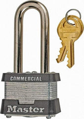 Master Lock - 2" Shackle Clearance, Keyed Alike Laminated Steel Padlock - 9/32" Shackle Diam, Laminated Steel - USA Tool & Supply