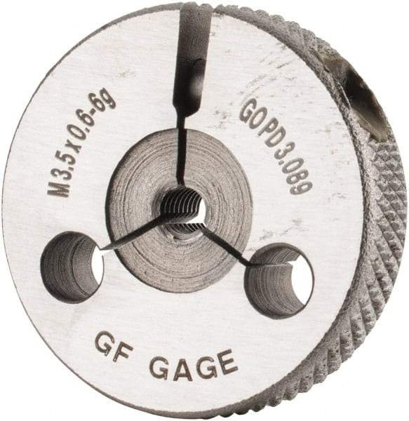 GF Gage - M3.5x0.6 Go Single Ring Thread Gage - Class 6G - USA Tool & Supply