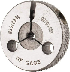 GF Gage - M3.5x0.6 Go Single Ring Thread Gage - Class 6G - USA Tool & Supply