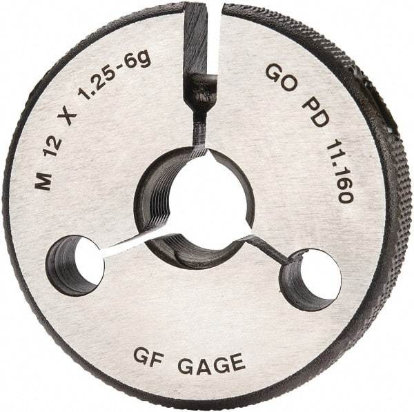 GF Gage - M12x1.25 Go Single Ring Thread Gage - Class 6G - USA Tool & Supply