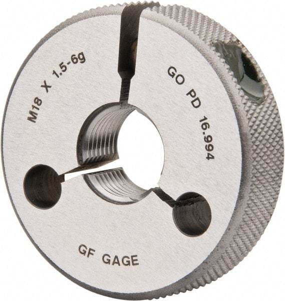 GF Gage - M18x1.5 Go Single Ring Thread Gage - Class 6G - USA Tool & Supply