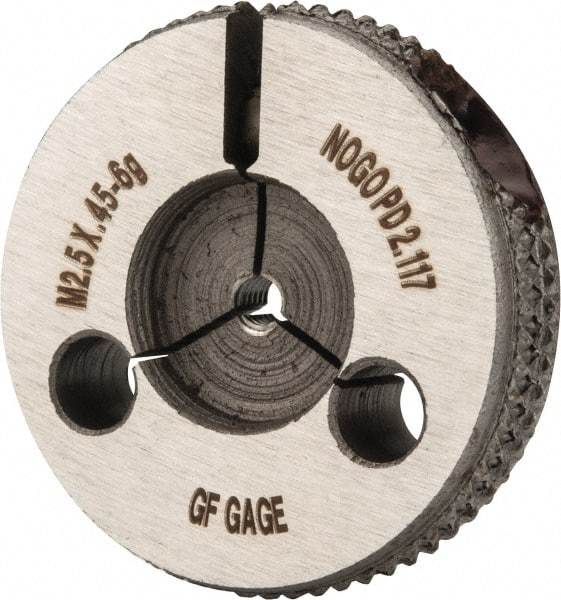 GF Gage - M2.5x0.45 No Go Single Ring Thread Gage - Class 6G - USA Tool & Supply