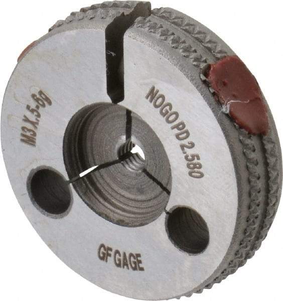 GF Gage - M3x0.5 No Go Single Ring Thread Gage - Class 6G - USA Tool & Supply