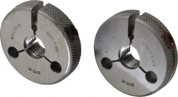 GF Gage - M12x1.75 Go/No Go Double Ring Thread Gage - Class 6G - USA Tool & Supply