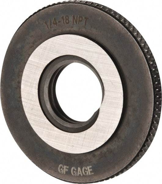 GF Gage - 1/4-18 Thread, Class L1, Ring Pipe Thread Gage - NPT Thread - USA Tool & Supply