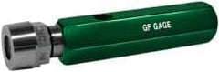 GF Gage - 1/2-14 Single End Tapered Plug Pipe Thread Gage - Handle Size 4 Included, NPTF-6 Step Tolerance - USA Tool & Supply