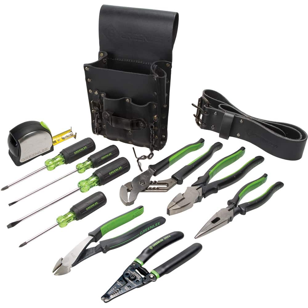 Greenlee - 12 Piece Electrician's Standard Tool Set - Exact Industrial Supply