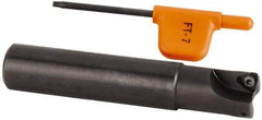 Kennametal - 5/8" Cut Diam, 0.033" Max Depth, 5/8" Shank Diam, Cylindrical Shank Indexable High-Feed Helical End Mill - Screw Holding Method, WP..0302.. Insert, KF Toolholder, Through Coolant - USA Tool & Supply