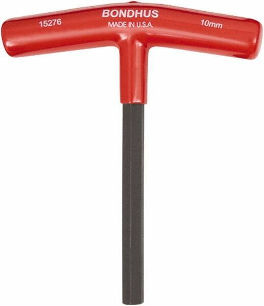 Bondhus - 10mm Hex, T-Handle Cushion Grip, Hex Key - 152mm OAL, Metric System of Measurement - USA Tool & Supply