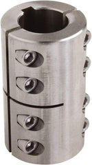 Climax Metal Products - 3/4" Inside x 1-1/2" Outside Diam, Two Piece Rigid Coupling with Keyway - 2-1/4" Long x 3/16" Keyway Width x 3/32" Keyway Depth - USA Tool & Supply