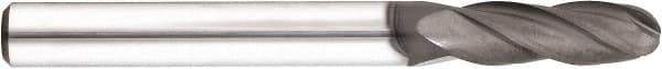 Niagara Cutter - 5/64" Diam, 1/4" LOC, 4 Flute Solid Carbide Ball End Mill - Diamond Finish, Single End, 1-1/2" OAL, 1/8" Shank Diam, Spiral Flute - USA Tool & Supply