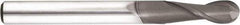 Niagara Cutter - 1mm Diam, 4mm LOC, 2 Flute Solid Carbide Ball End Mill - Diamond Finish, Single End, 45mm OAL, 3mm Shank Diam, Spiral Flute - USA Tool & Supply