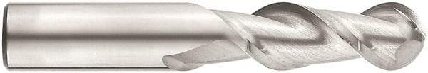Niagara Cutter - 3/4" Diam, 1-5/8" LOC, 2 Flute Solid Carbide Ball End Mill - TiCN Finish, Single End, 4" OAL, 3/4" Shank Diam, Spiral Flute - USA Tool & Supply