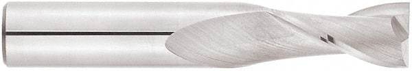 Niagara Cutter - 5/8", 2-1/4" LOC, 5/8" Shank Diam, 5" OAL, 2 Flute, Solid Carbide Square End Mill - Single End, Uncoated, Spiral Flute, 30° Helix, Centercutting, Right Hand Cut, Right Hand Flute, Series C230 - USA Tool & Supply