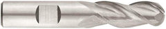 Niagara Cutter - 3/4" Diam, 1-5/8" LOC, 3 Flute Solid Carbide Ball End Mill - AlTiN Finish, Single End, 4" OAL, 3/4" Shank Diam, Spiral Flute - USA Tool & Supply