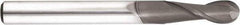 Niagara Cutter - 3/64" Diam, 1/8" LOC, 2 Flute Solid Carbide Ball End Mill - Diamond Finish, Single End, 1-1/2" OAL, 1/8" Shank Diam, Spiral Flute - USA Tool & Supply