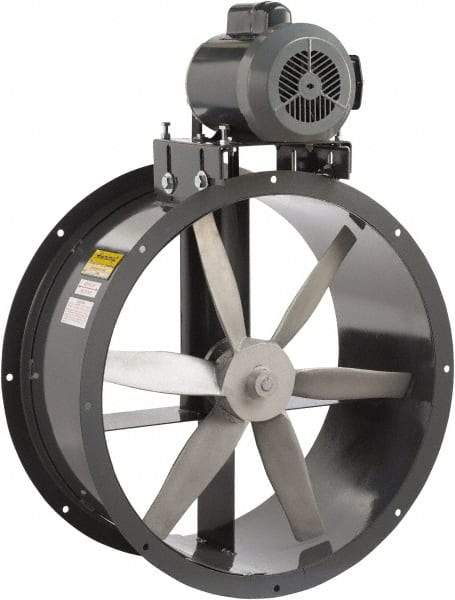 Americraft - 3/4 hp 12" TEFC Belt Drive Tube Axial Duct Fan - 2,044 CFM at 0 Static Pressure, 3,450 RPM, Single Phase - USA Tool & Supply