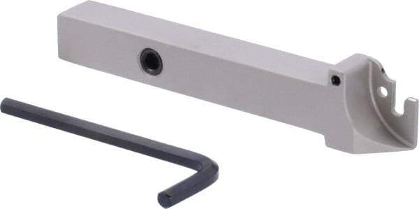 Iscar - External Thread, 0.63" Max Depth of Cut, 1.8mm Min Groove Width, 100mm OAL, Right Hand Indexable Grooving Cutoff Toolholder - 1/2" Shank Height x 1/2" Shank Width, TAG Insert Style, TGT Toolholder Style, Series Tang-Grip - USA Tool & Supply