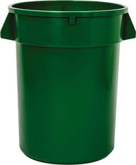 PRO-SOURCE - 32 Gal Green Round Trash Can - Polyethylene - USA Tool & Supply