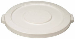 PRO-SOURCE - Round Lid for Use with 20 Gal Round Trash Cans - White, Polyethylene, For Brute Trash Cans - USA Tool & Supply