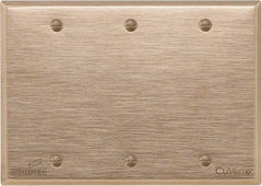 Cooper Wiring Devices - 3 Gang, 4-1/2 Inch Long, Standard Blank Wall Plate - Blank, Rose, Antimicrobial Copper - USA Tool & Supply
