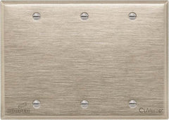 Cooper Wiring Devices - 3 Gang, 4-1/2 Inch Long, Standard Blank Wall Plate - Blank, White Bronze, Antimicrobial Copper - USA Tool & Supply