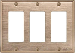 Cooper Wiring Devices - 3 Gang, 4-1/2 Inch Long, Standard Switch Plate - Decorator Switch, Rose, Antimicrobial Copper - USA Tool & Supply