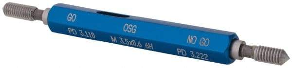 OSG - M3.5x0.6, Class 6H, Double End Plug Thread Go/No Go Gage - High Speed Steel, Handle Included - USA Tool & Supply