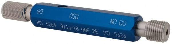 OSG - 9/16-18, Class 2B, Double End Plug Thread Go/No Go Gage - High Speed Steel, Handle Included - USA Tool & Supply