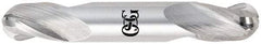 OSG - 1/2" Diam, 5/8" LOC, 3 Flute Solid Carbide Ball End Mill - Uncoated, Double End, 3" OAL, 1/2" Shank Diam, Spiral Flute - USA Tool & Supply