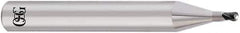 OSG - 0.6mm Diam, 0.4mm LOC, 2 Flute Solid Carbide Ball End Mill - Uncoated, Single End, 45mm OAL, 6mm Shank Diam, Spiral Flute - USA Tool & Supply