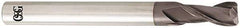 OSG - 3/4", 2 Flute, Single End, Solid Carbide, 0.06" Corner Radius End Mill - 4" OAL, 35° Helix, Right Hand Flute, 1-1/2" LOC, Right Hand Cut - USA Tool & Supply