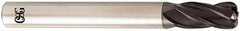 OSG - 1/2", 4 Flute, Single End, Solid Carbide, 0.03" Corner Radius End Mill - 3" OAL, 35° Helix, Right Hand Flute, 1" LOC, Right Hand Cut - USA Tool & Supply