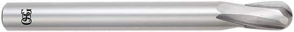 OSG - 7/16" Diam, 21/32" LOC, 2 Flute Solid Carbide Ball End Mill - Uncoated, Single End, 5" OAL, 7/16" Shank Diam, Spiral Flute - USA Tool & Supply