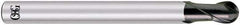 OSG - 1/32" Diam, 3/64" LOC, 2 Flute Solid Carbide Ball End Mill - TiAlN Finish, Single End, 3" OAL, 1/4" Shank Diam, Spiral Flute - USA Tool & Supply